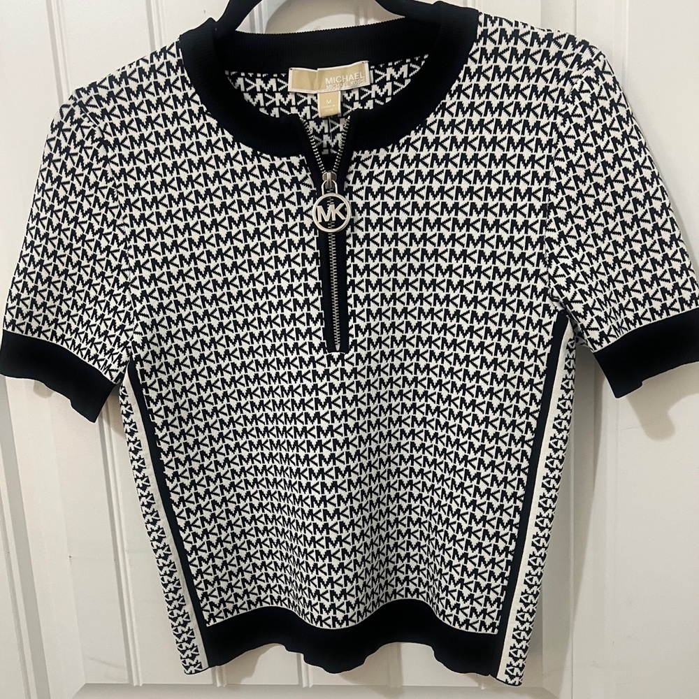 Michael Kors Monochrome MK Logo Top